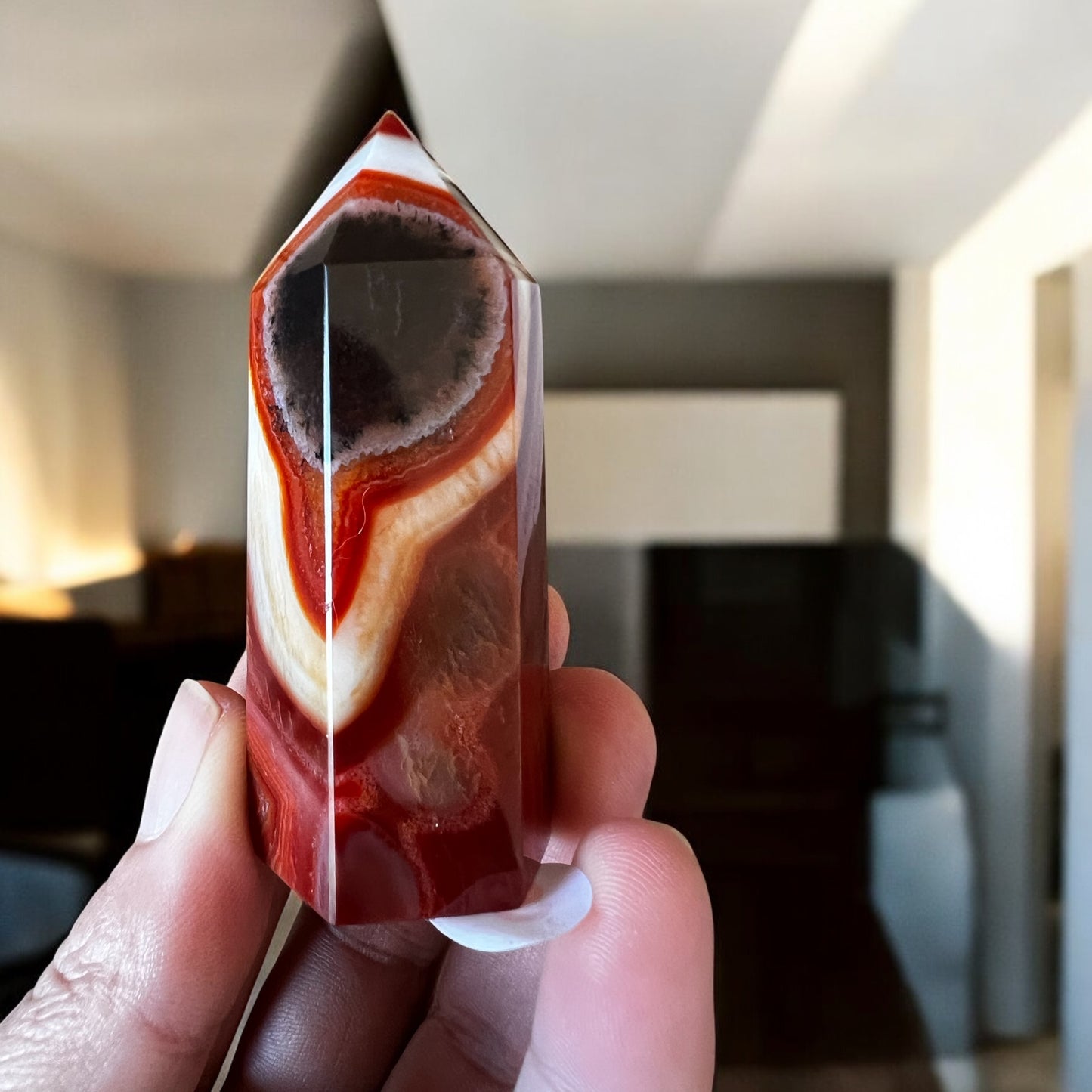 Banded carnelian tower G