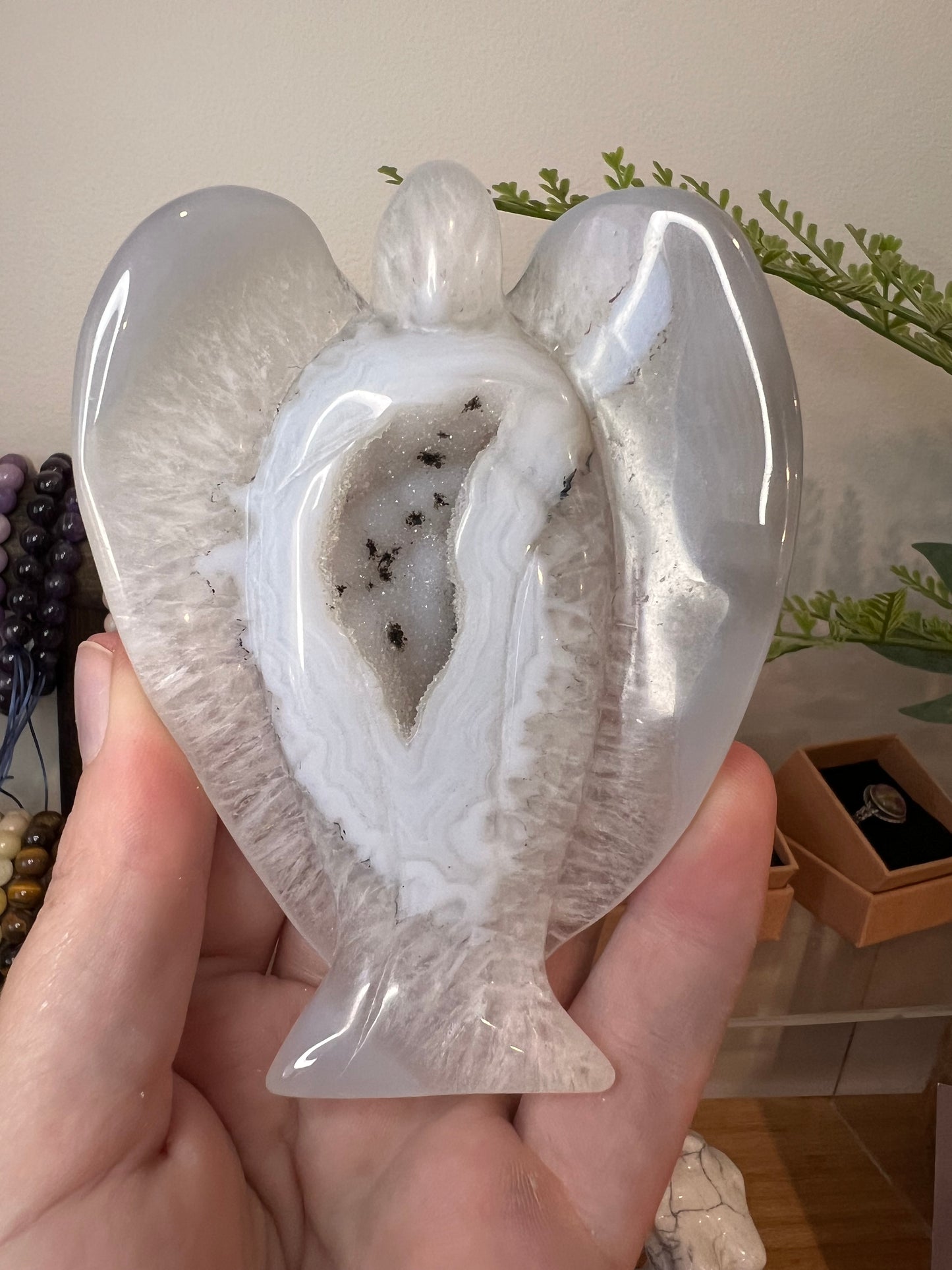 Drusy agate angel high quality