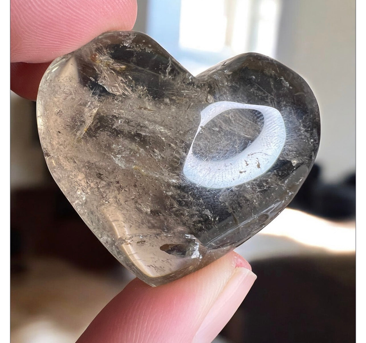 Smokey citrine heart