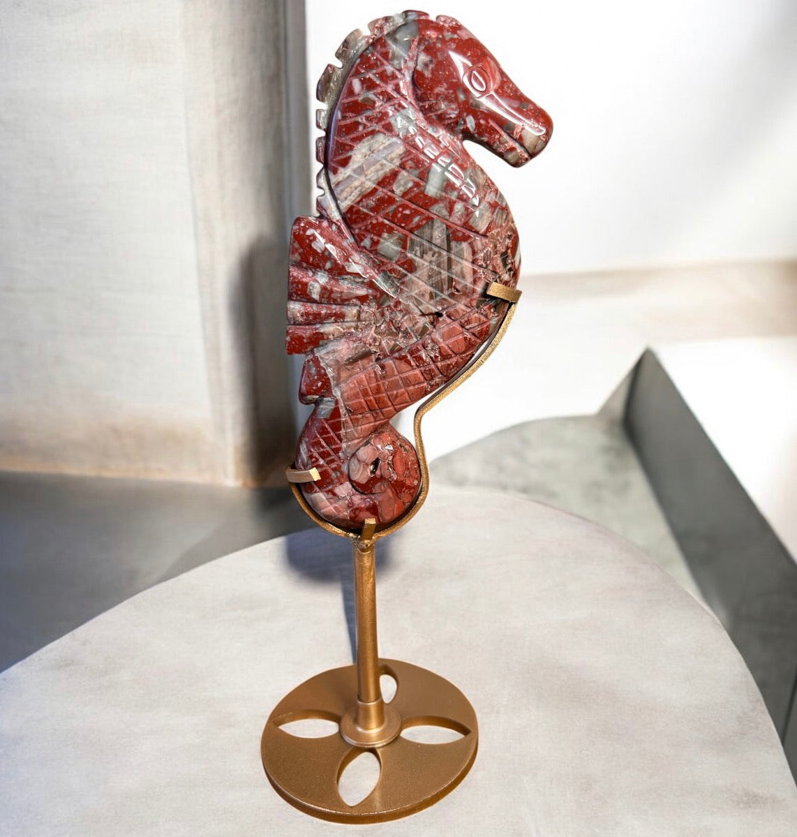 Red jasper seahorse