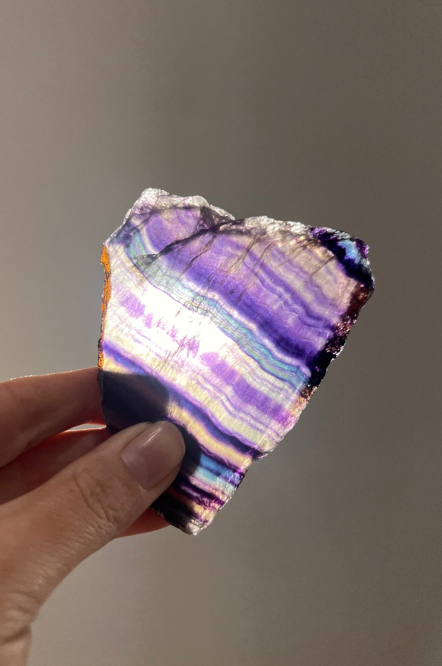 Raw fluorite slab 10x7cm