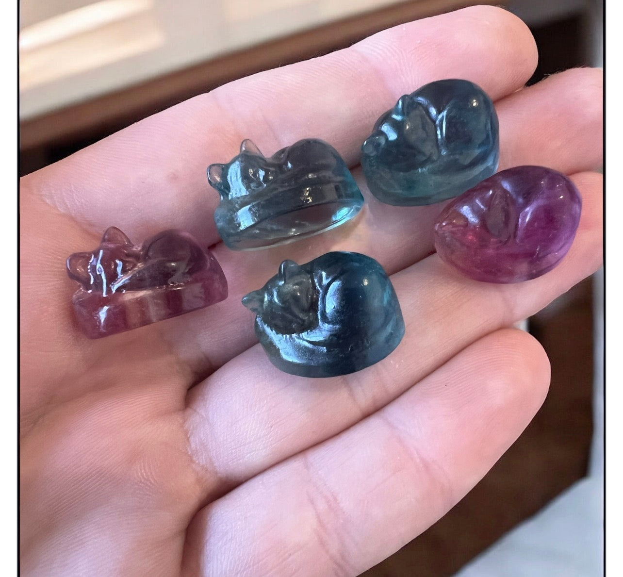 Fluorite mini sleeping cats