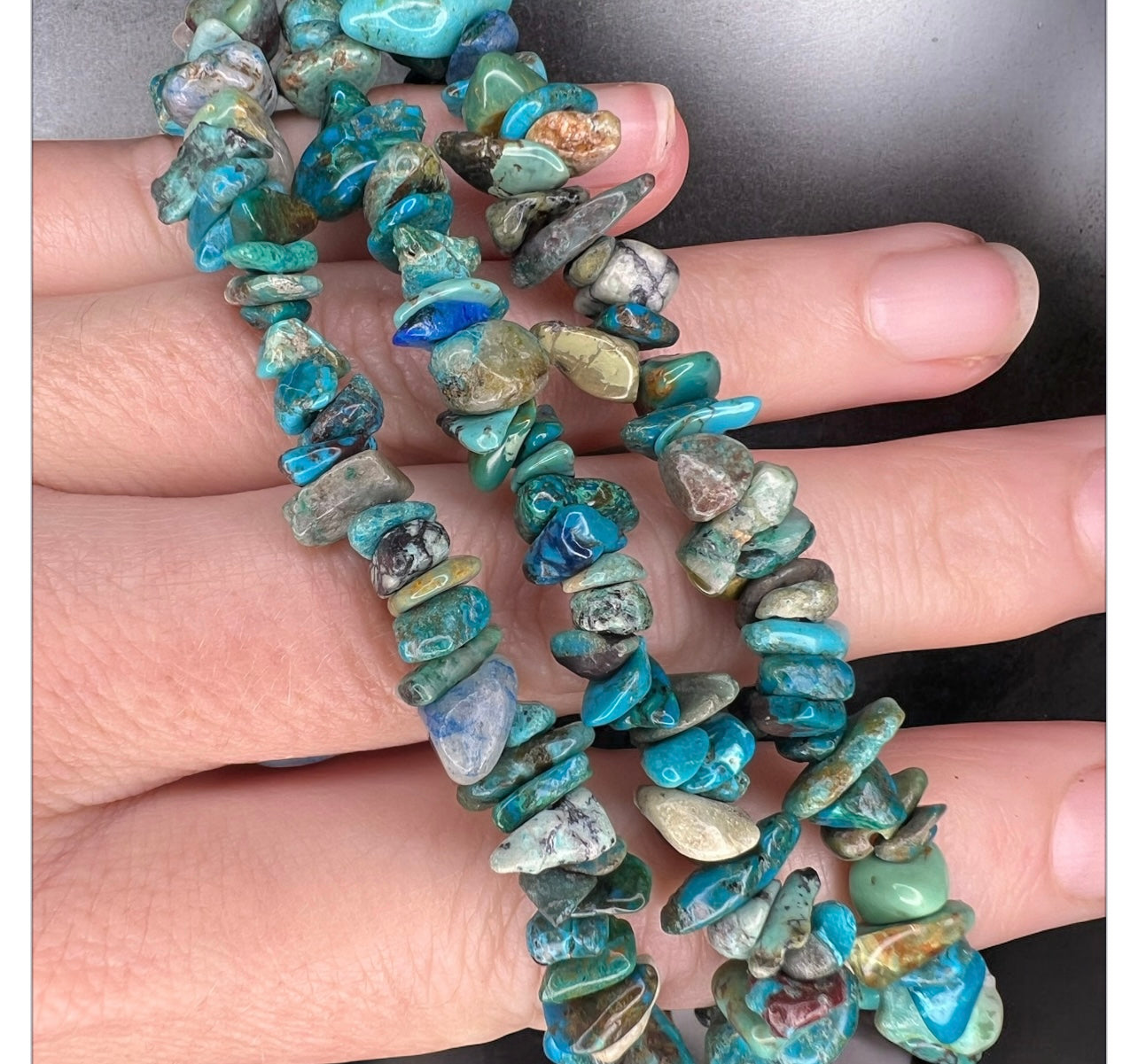 chrysocolla chip bracelets