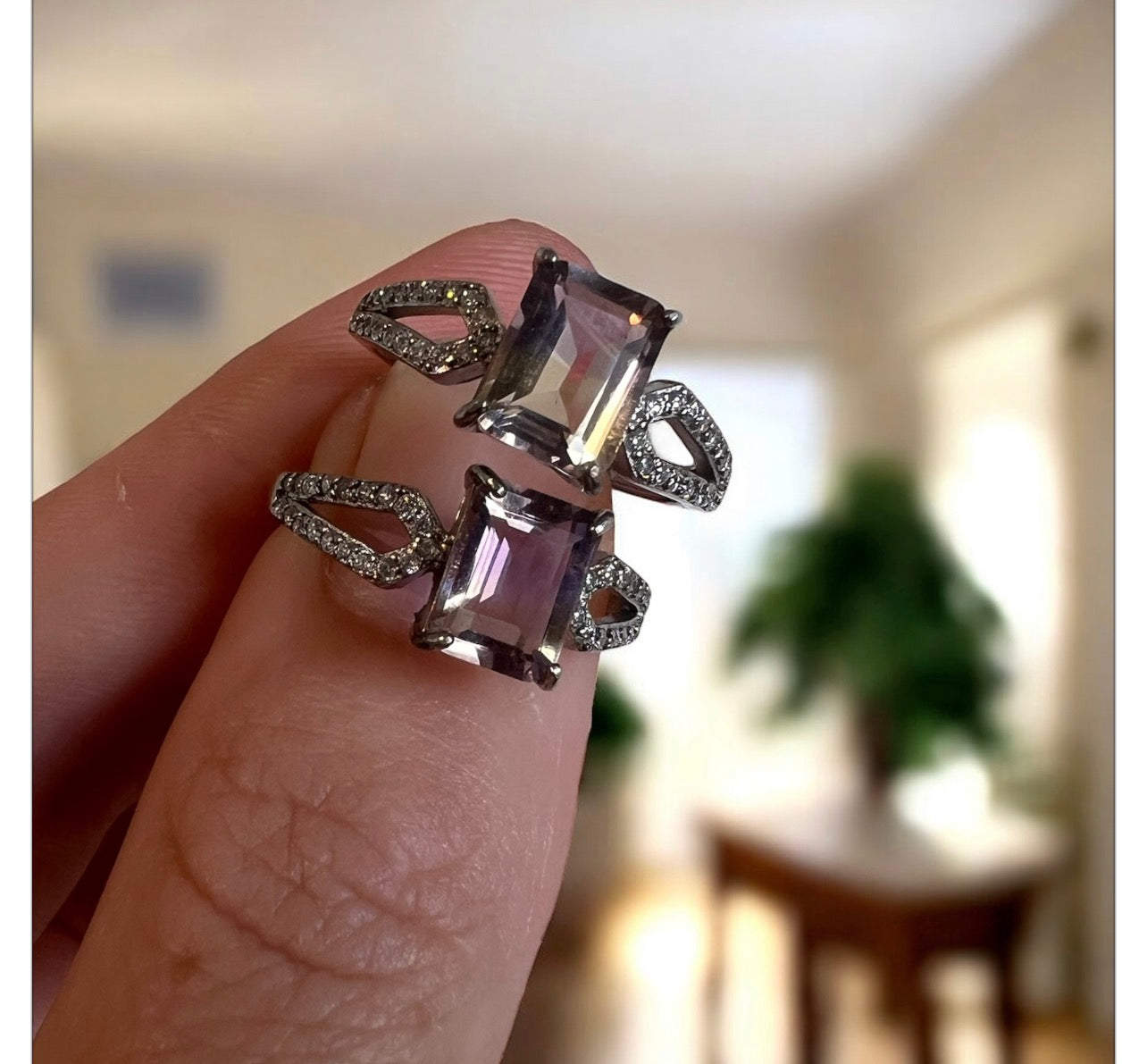 Ametrine s925 adjustable rings intuitively chosen (much the same )