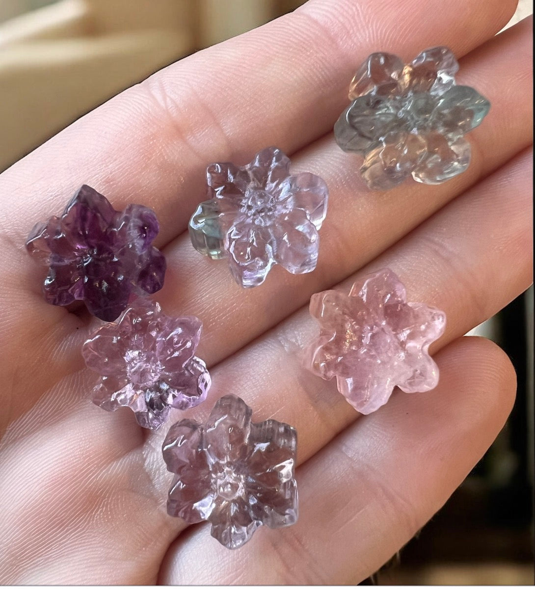 Fluorite mini snowflakes