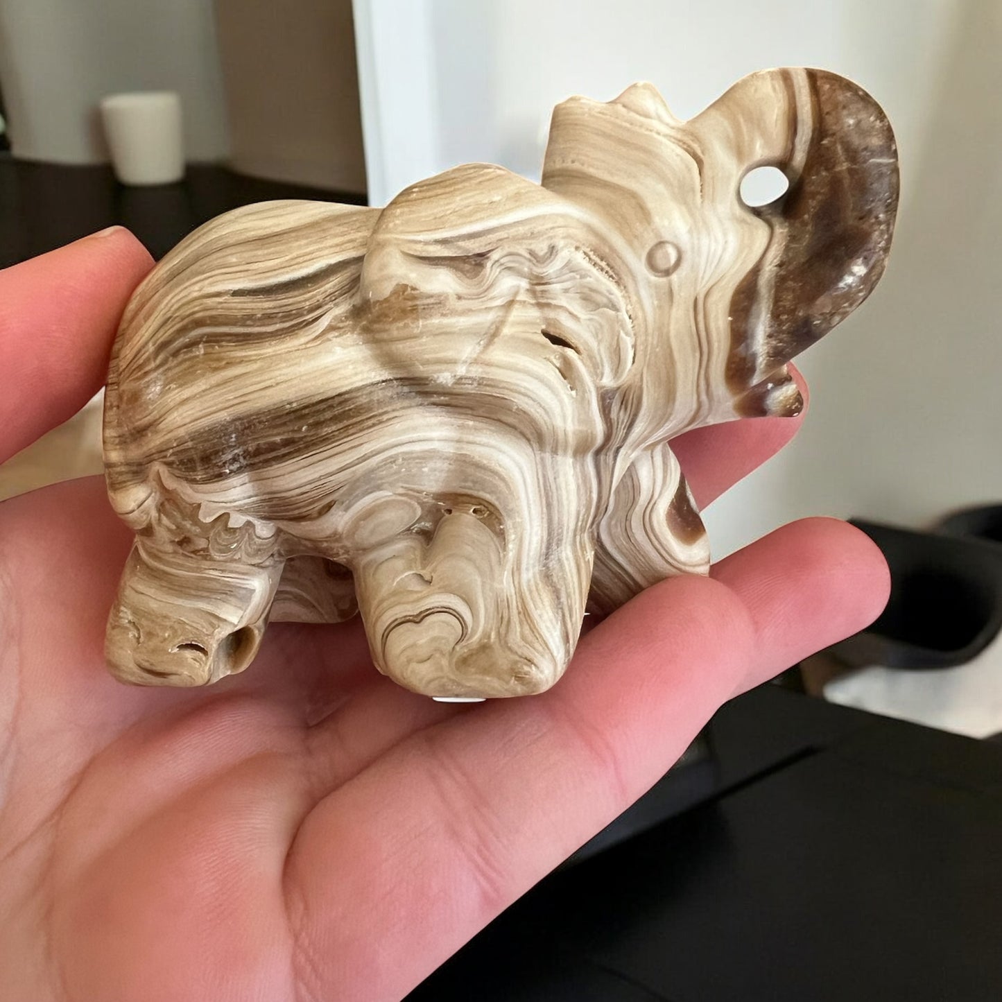 Chocolate calcite elephant