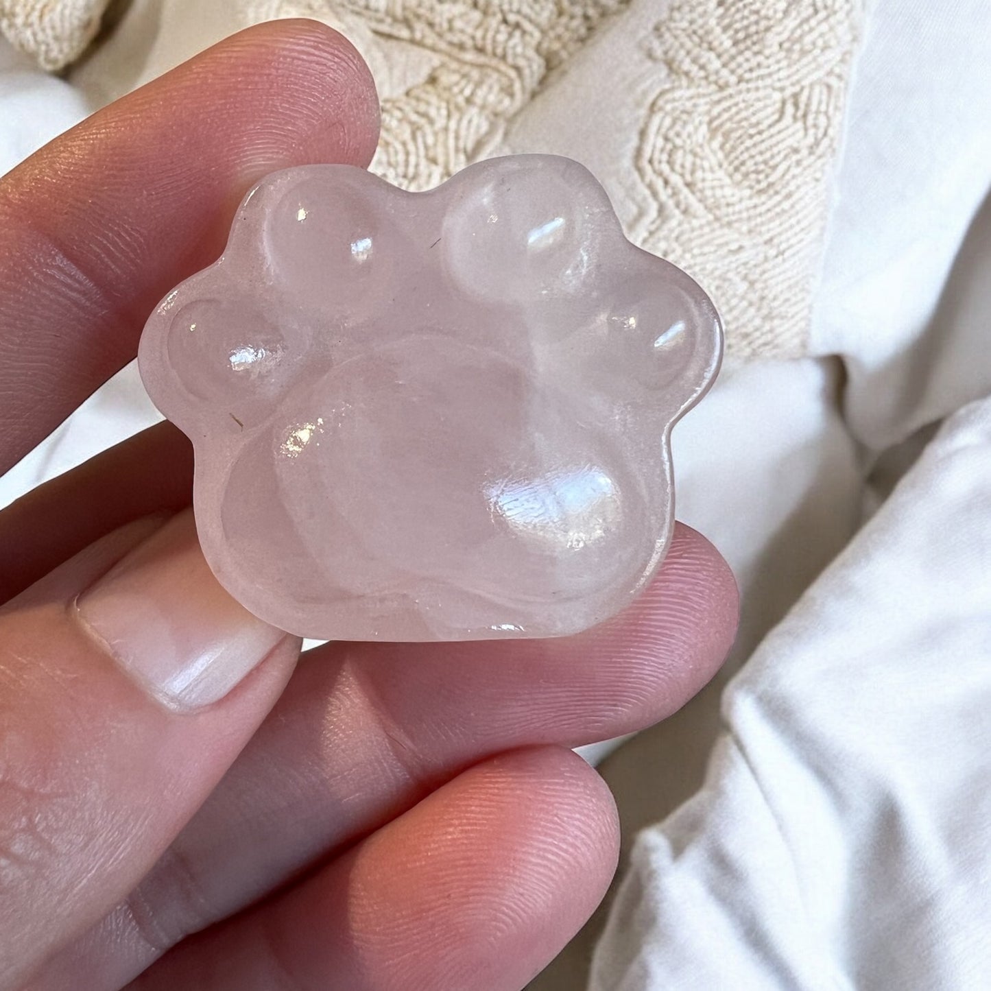 Rose quartz cat paw