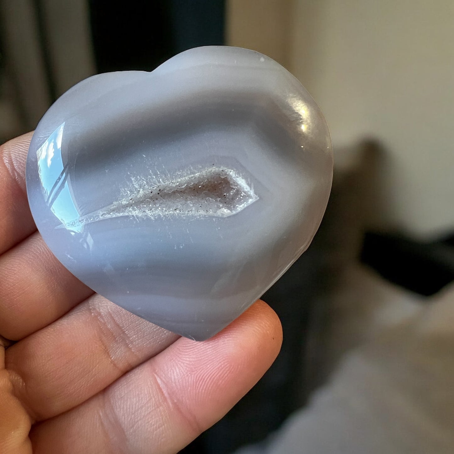 Drusy agate heart