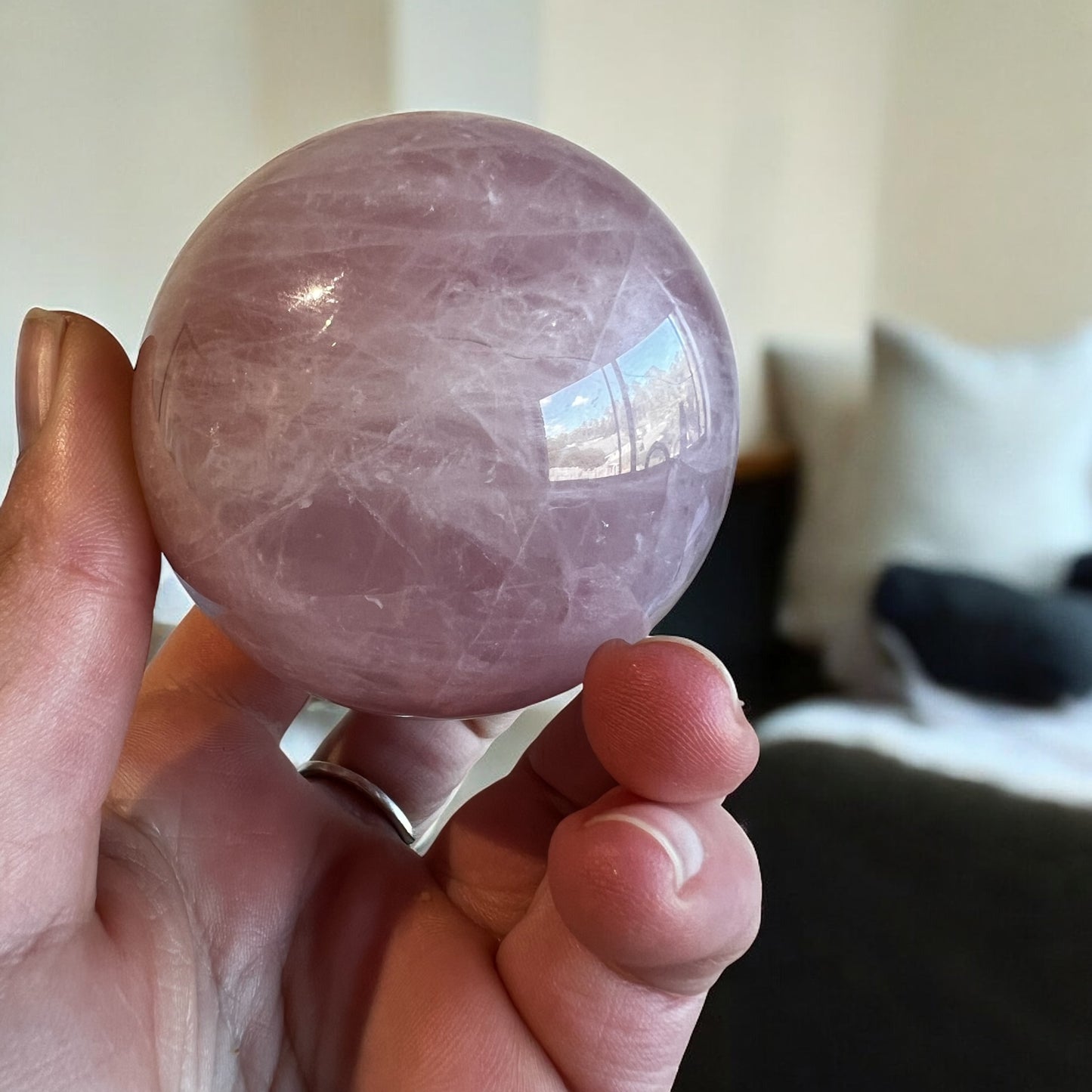 Rose quartz sphere