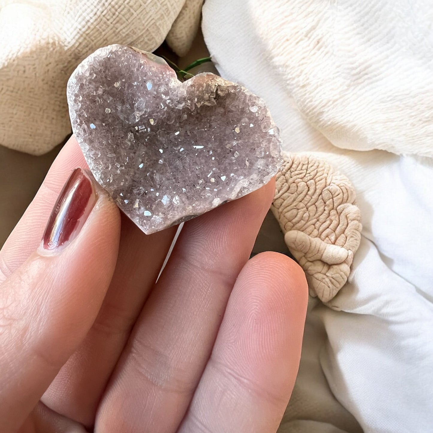 Small high quality amethyst heart