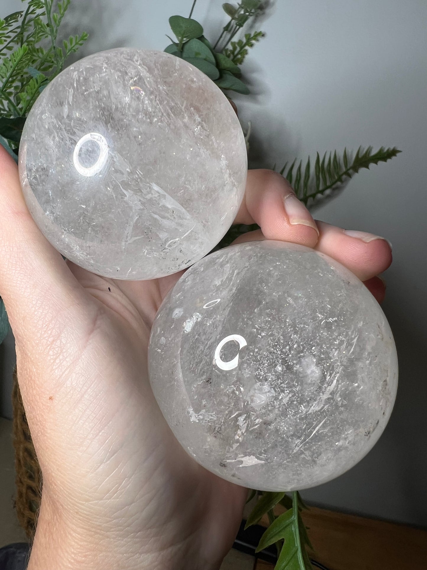 Clear quartz spheres