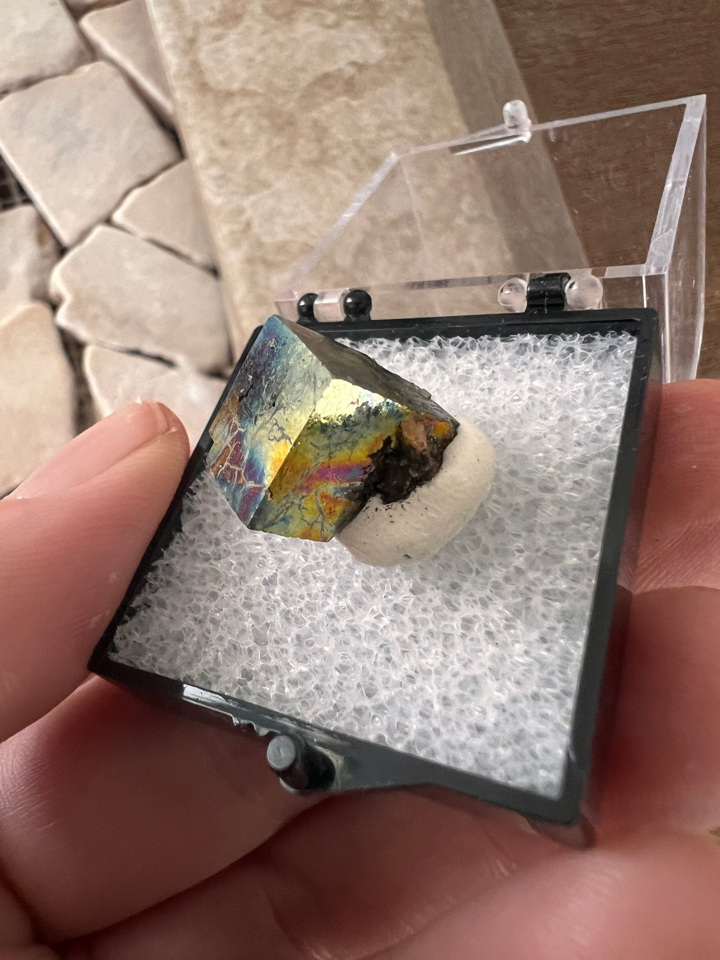 Pyrite aura cube specimen