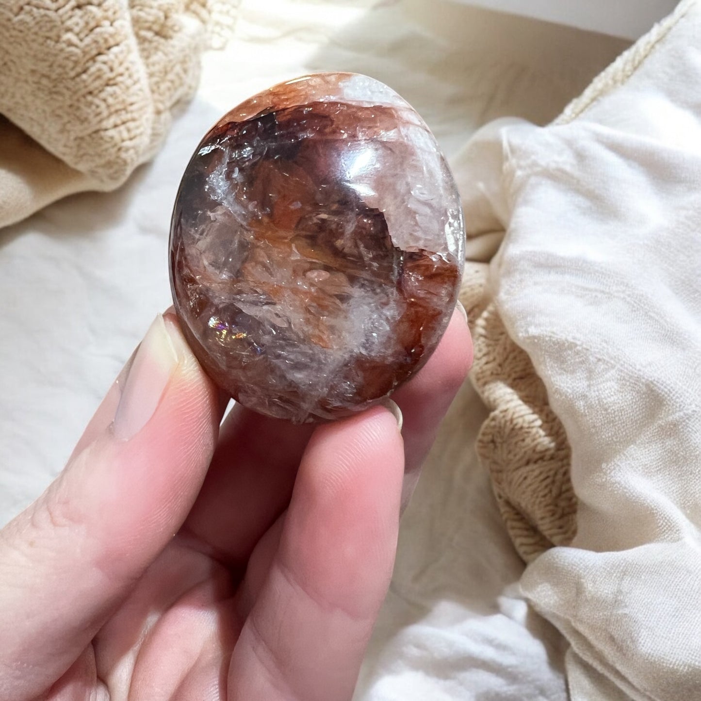 A grade Fire Quartz palm medium