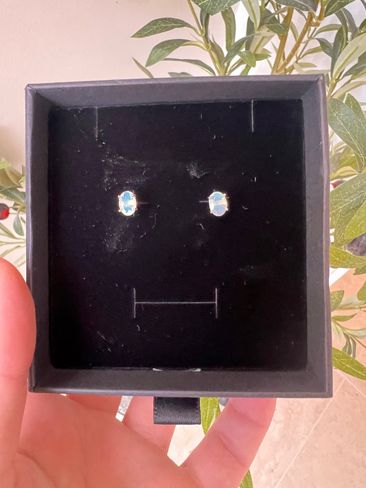 925 moonstone stud earrings