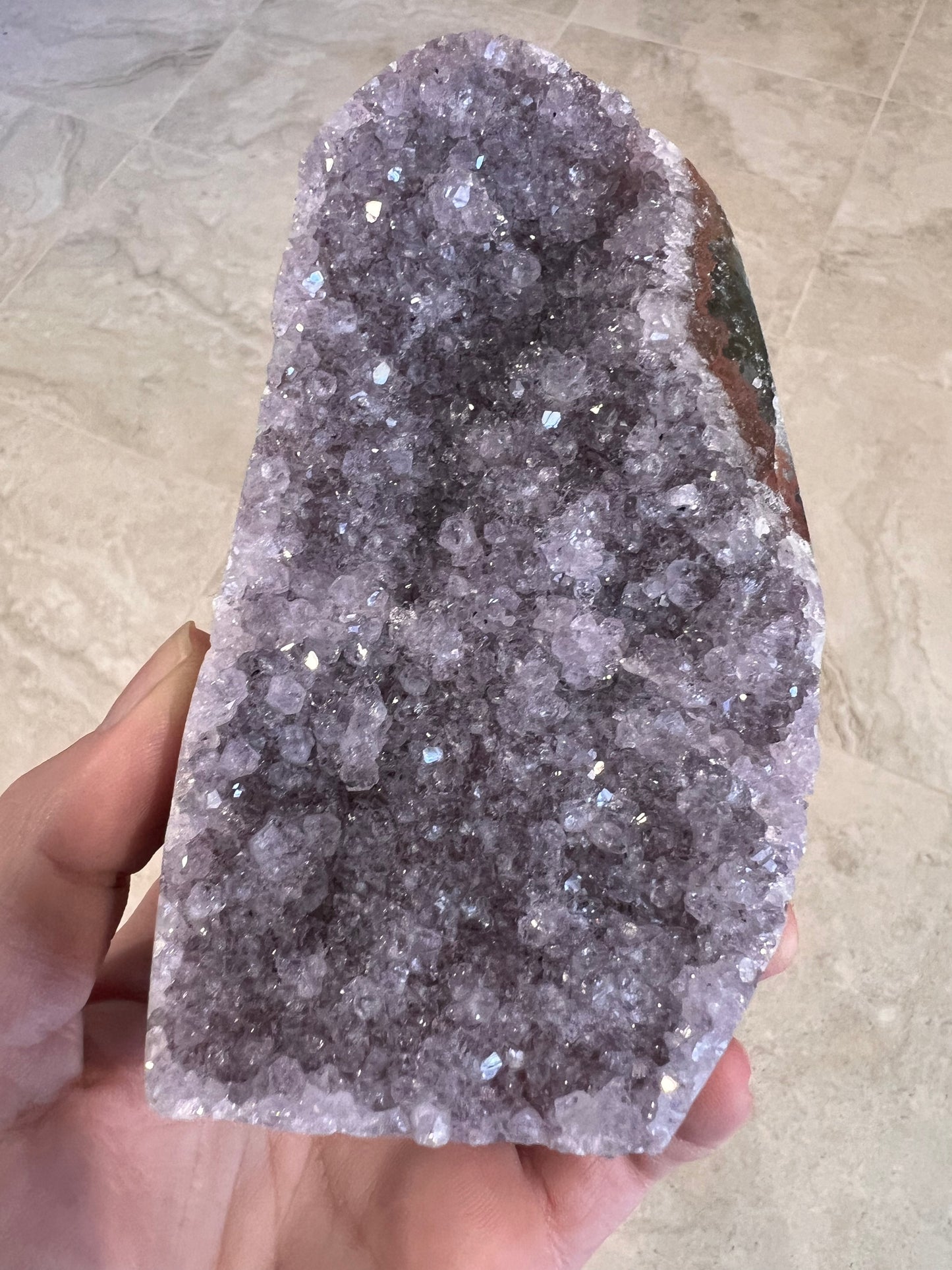 Madagascar lavender amethyst cut base
