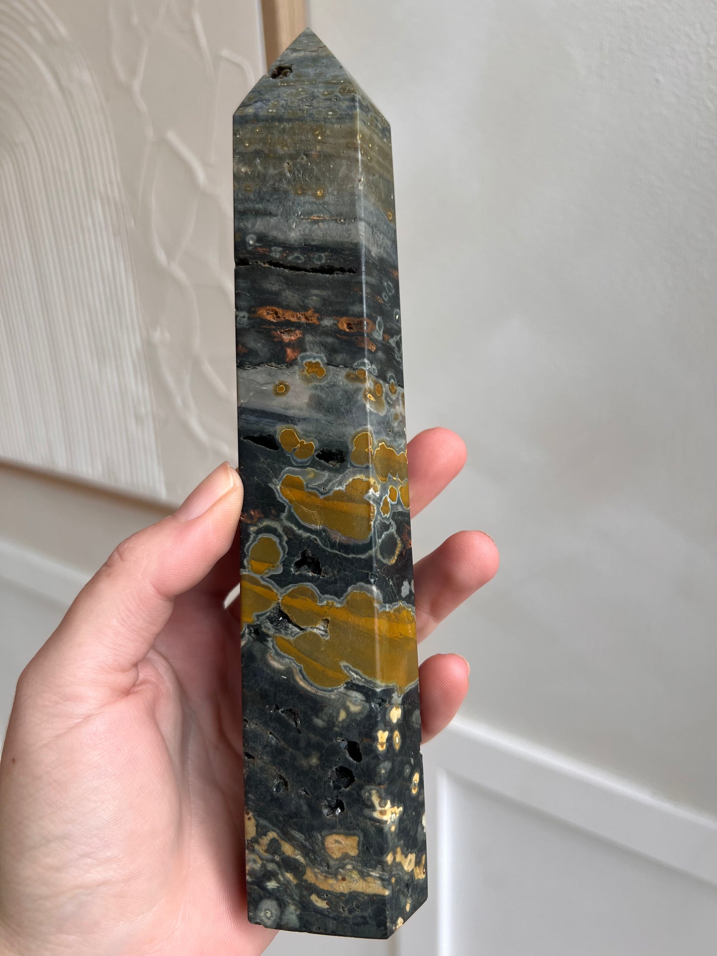 Drusy ocean jasper tower 23CmH