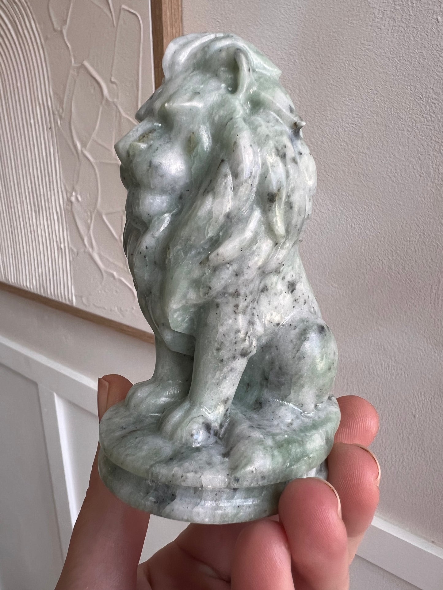 Emerald Jade lion carving