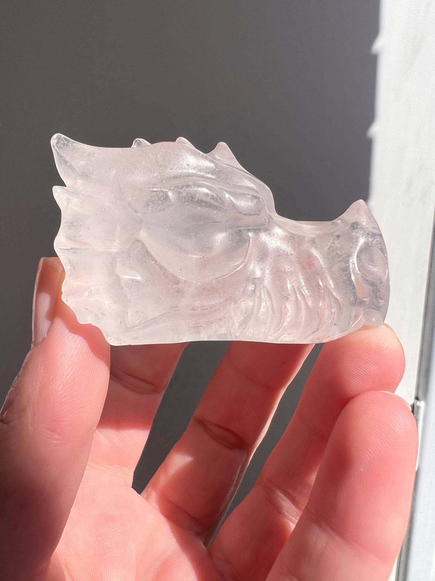 Clear quartz dragon head