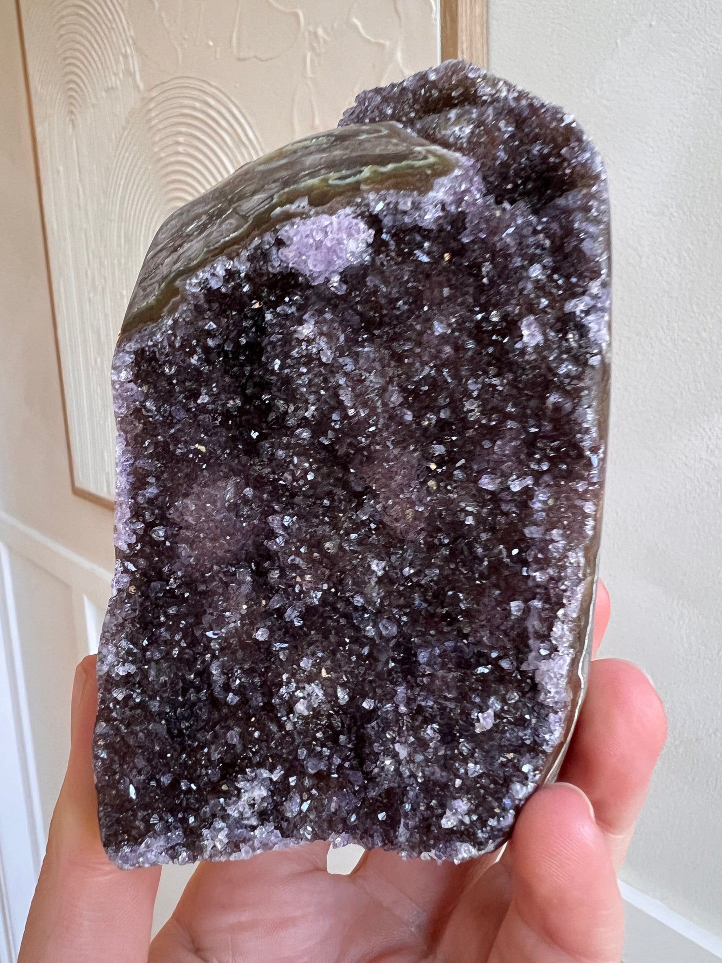 Madagascar rainbow amethyst cutbase (with red)