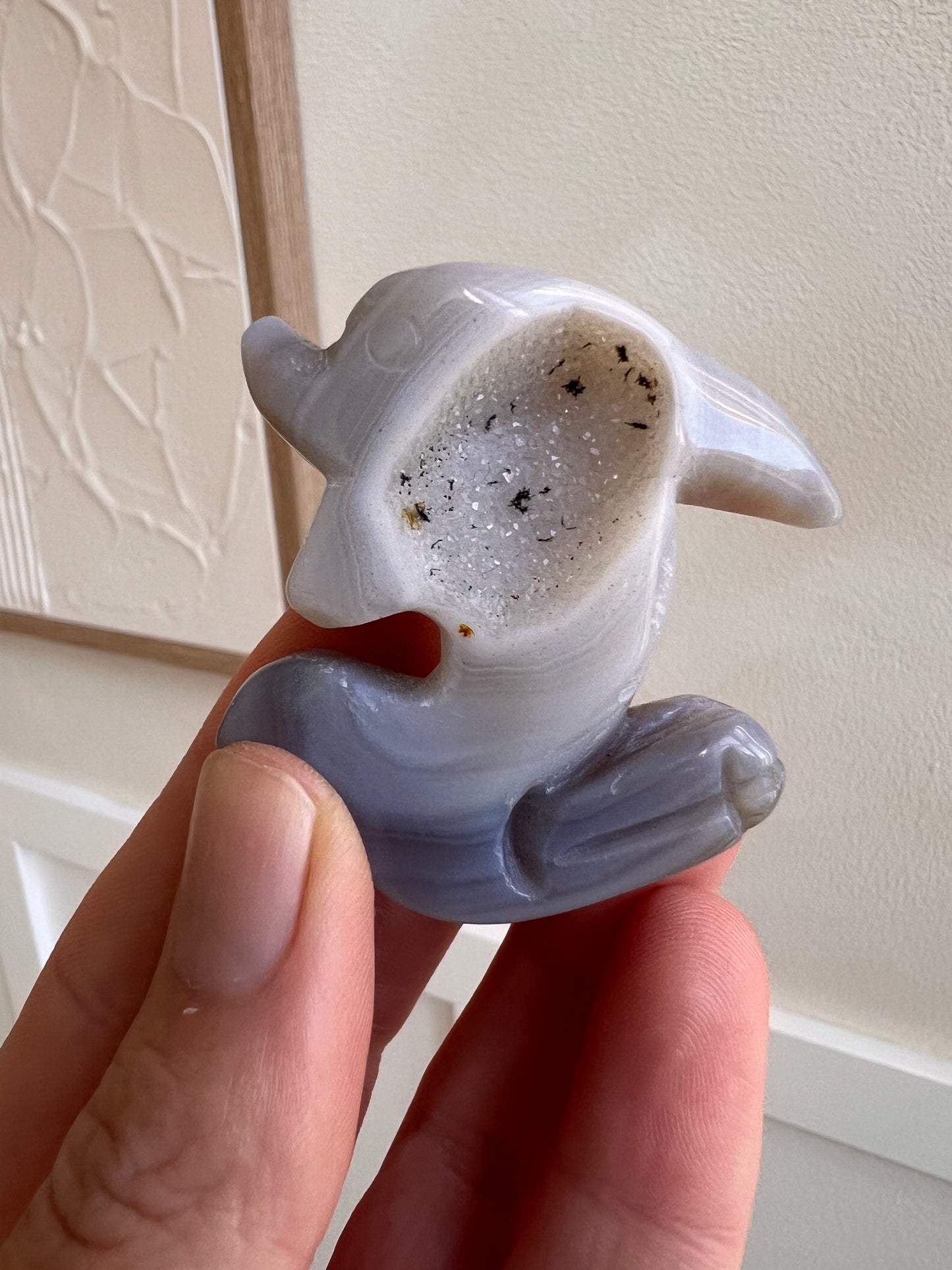 Drusy agate dolphin