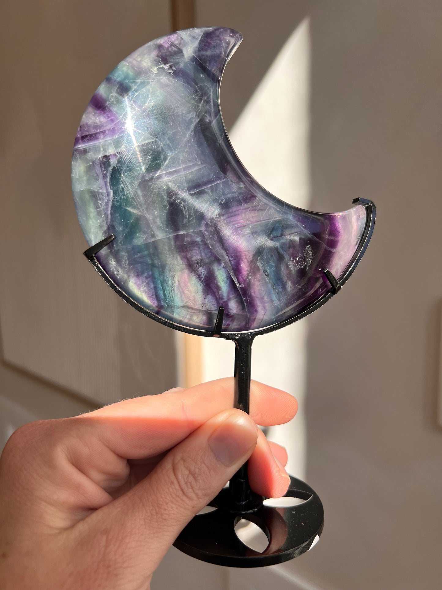 Fluorite moon stand