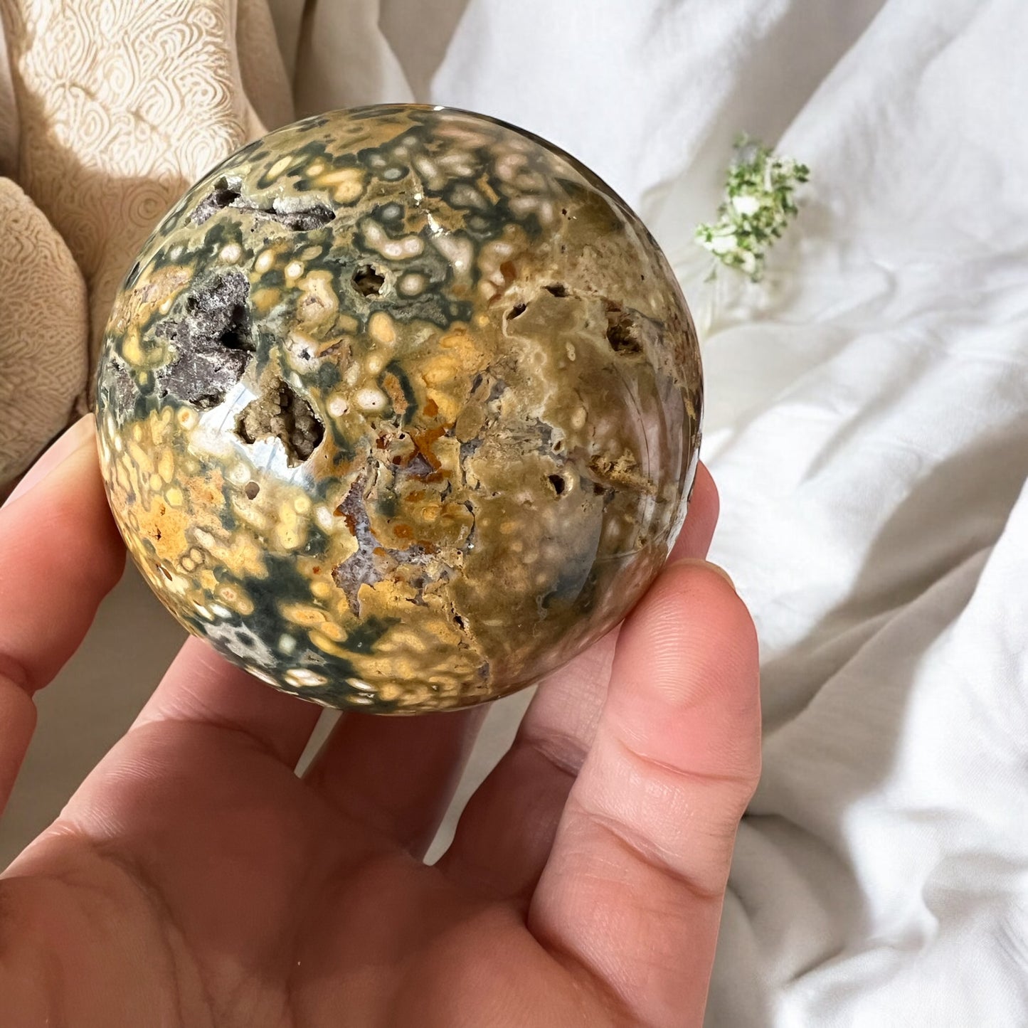 Ocean jasper sphere
