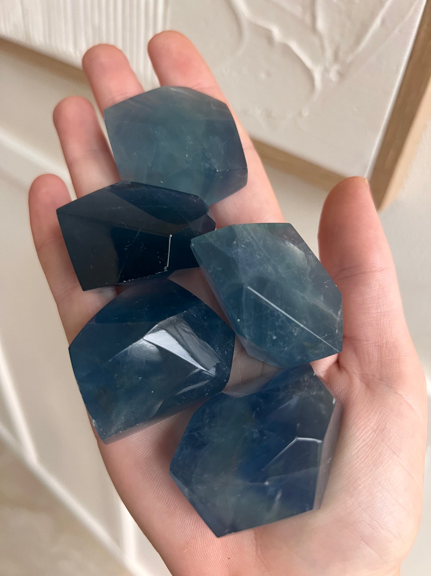 Blue fluorite free forms