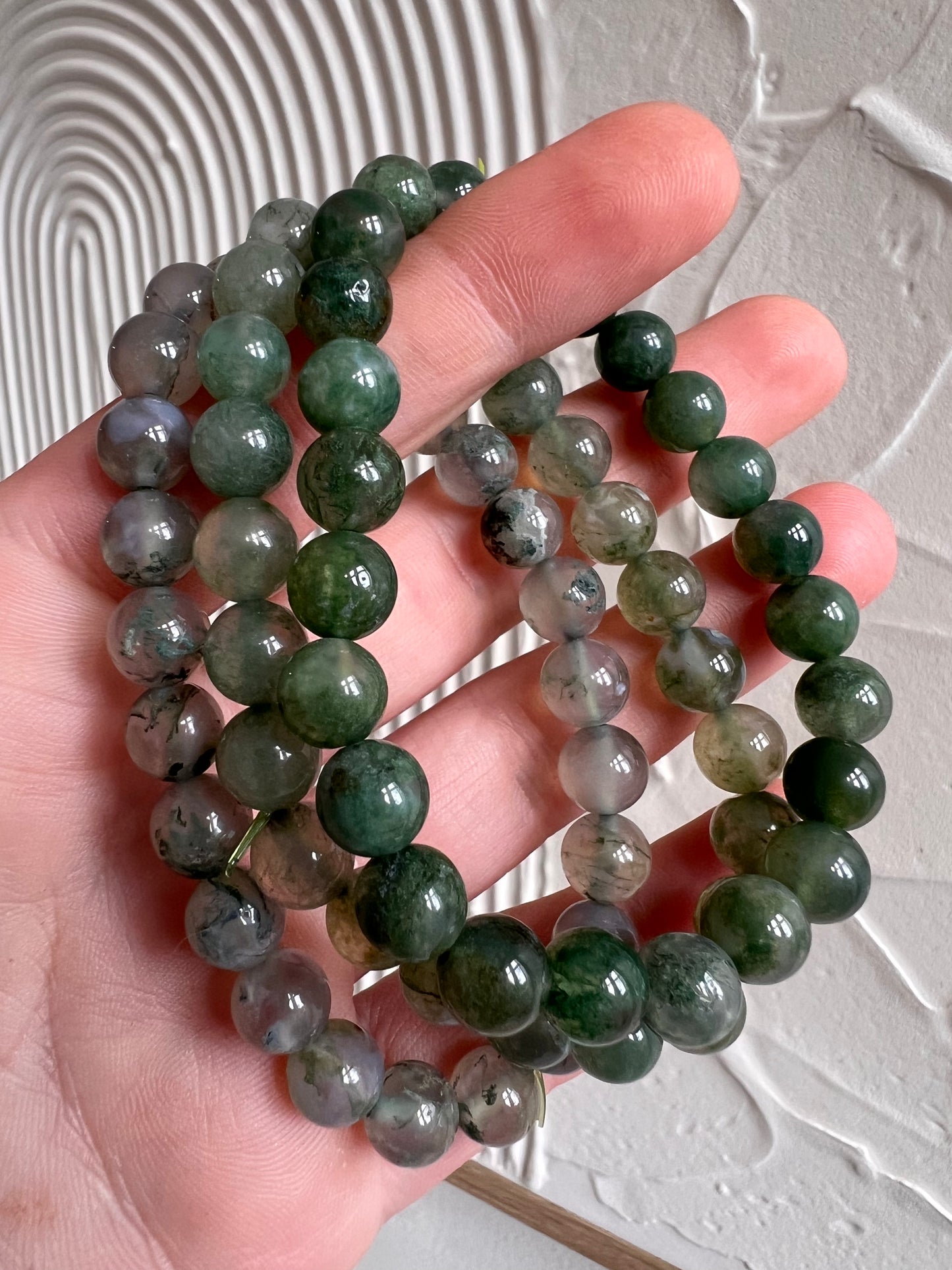 Moss agate 8mm bracelet