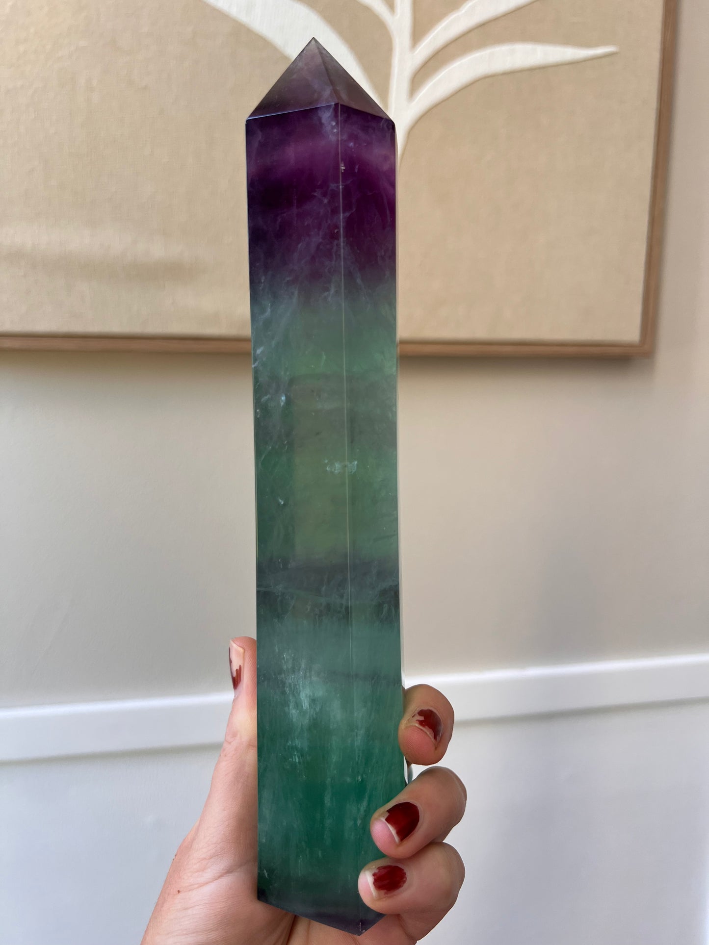 Large fluorite icy tower 25cmH