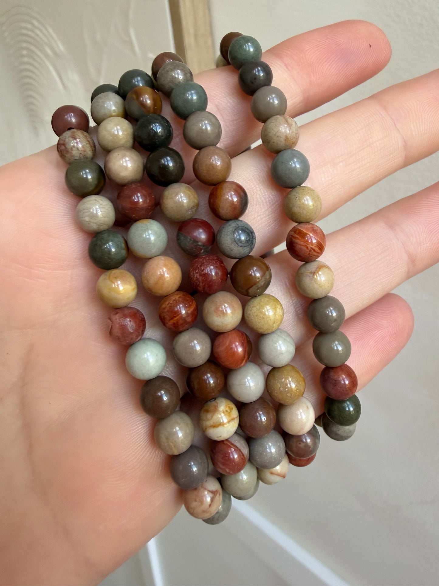 Polychrome jasper 4mm bracelet