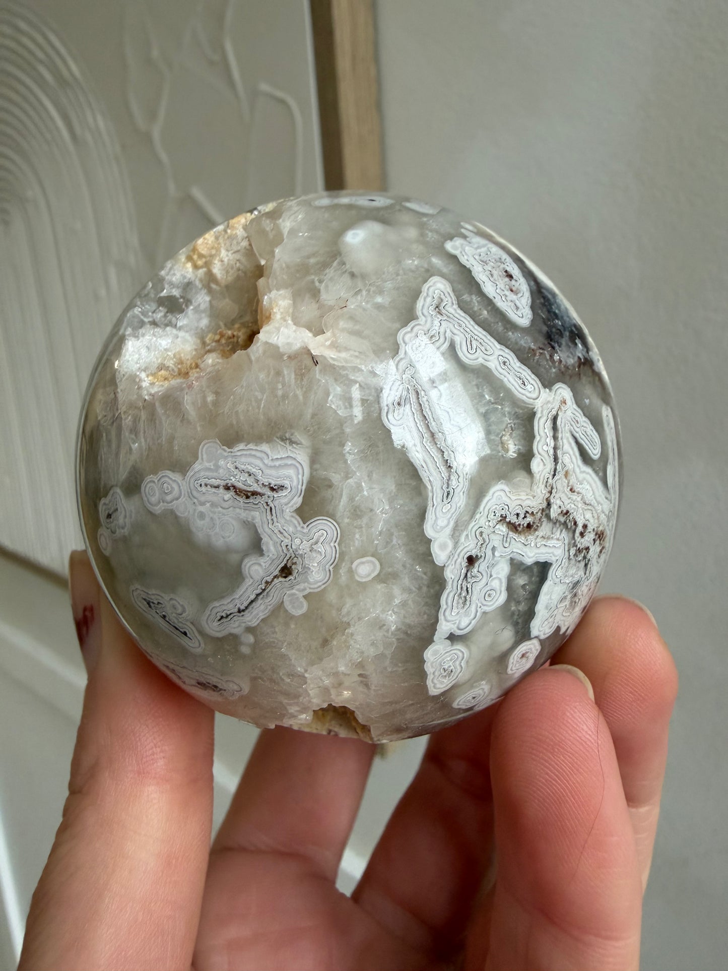 Mexican lace agate sphere
