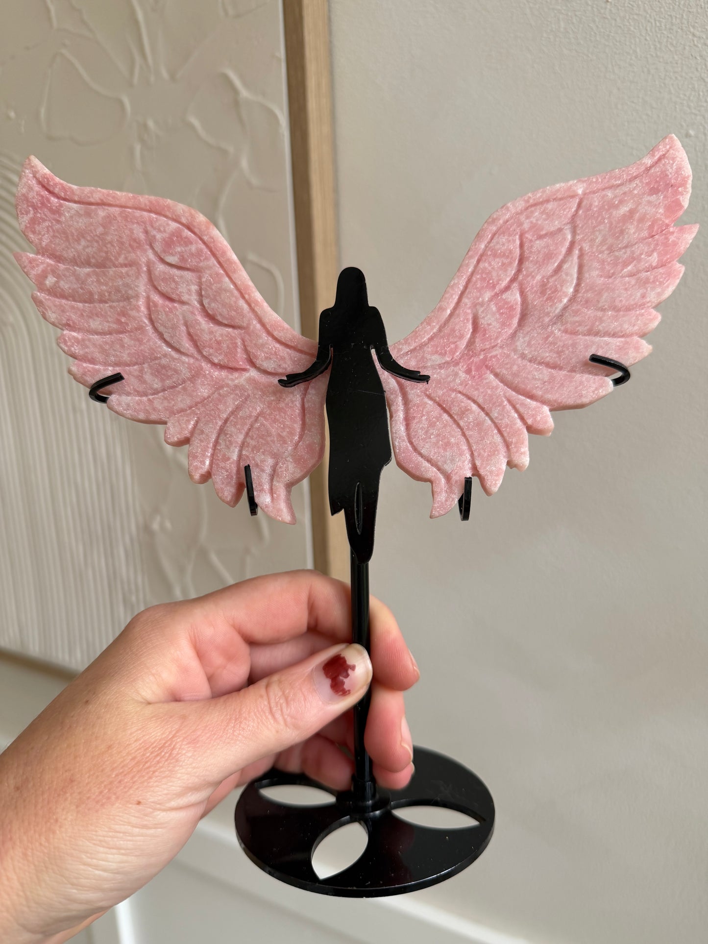 Pink opal angel wings