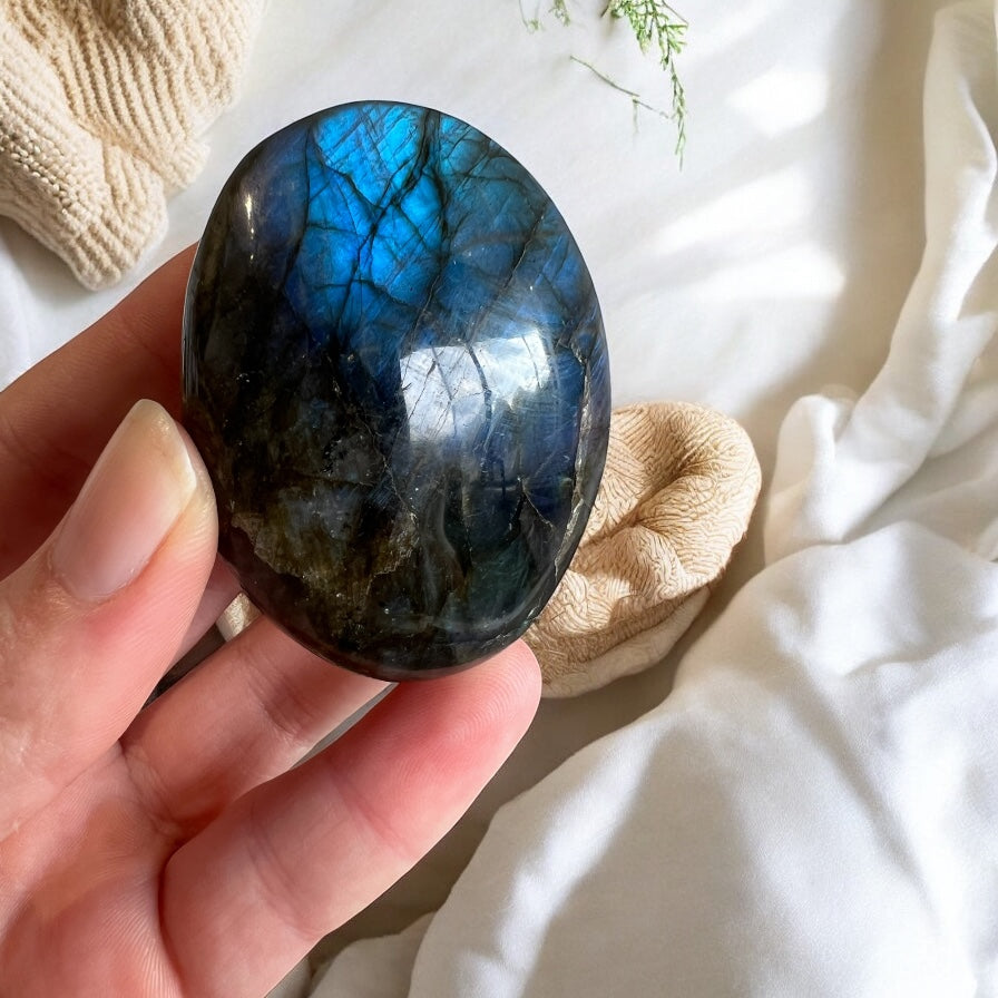 Labradorite palms super flashy intuitively chosen
