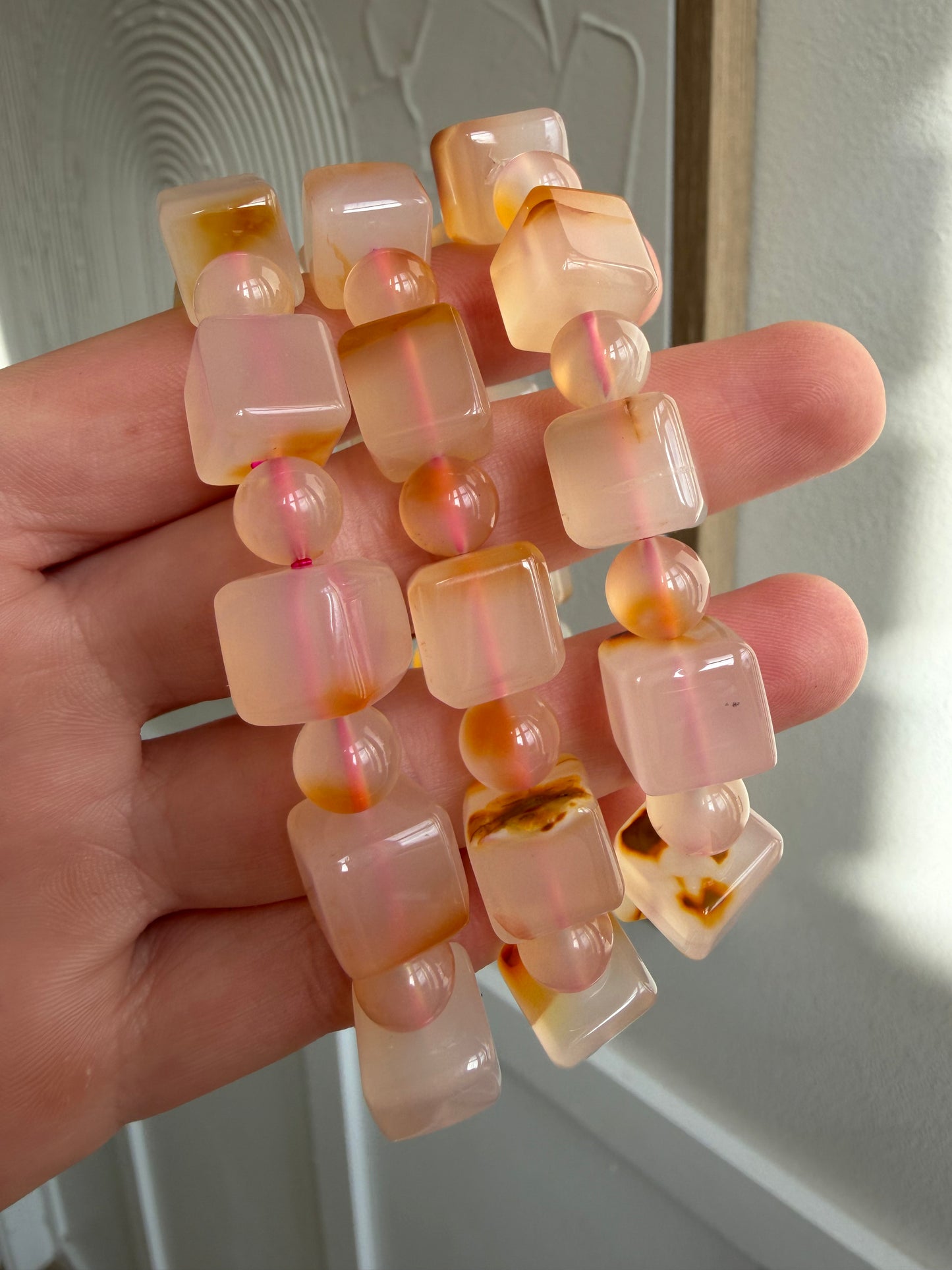 Flower agate crystal bracelet 11mm