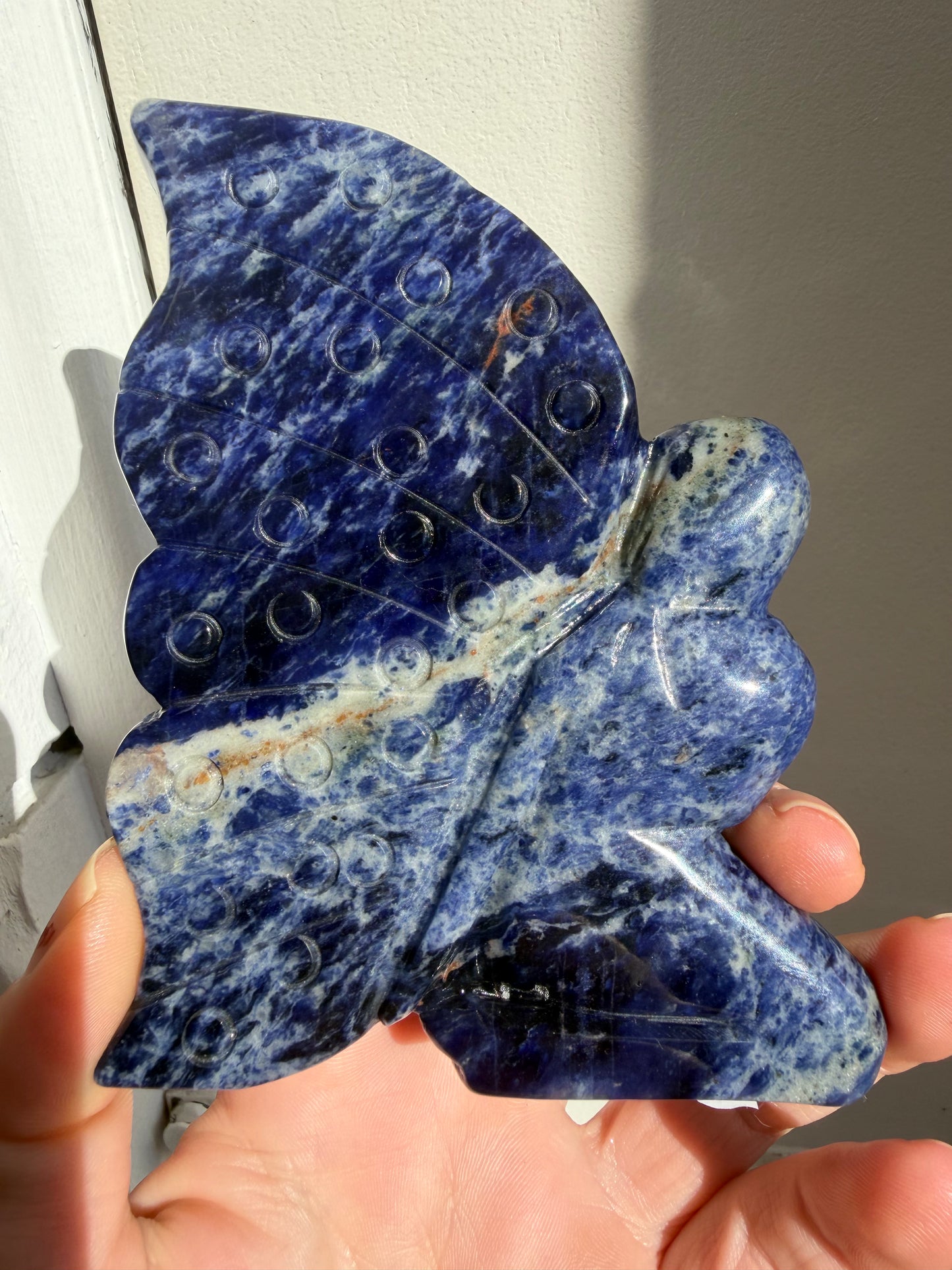 Beautiful blue sodalite fairy (imperfect) does not stand