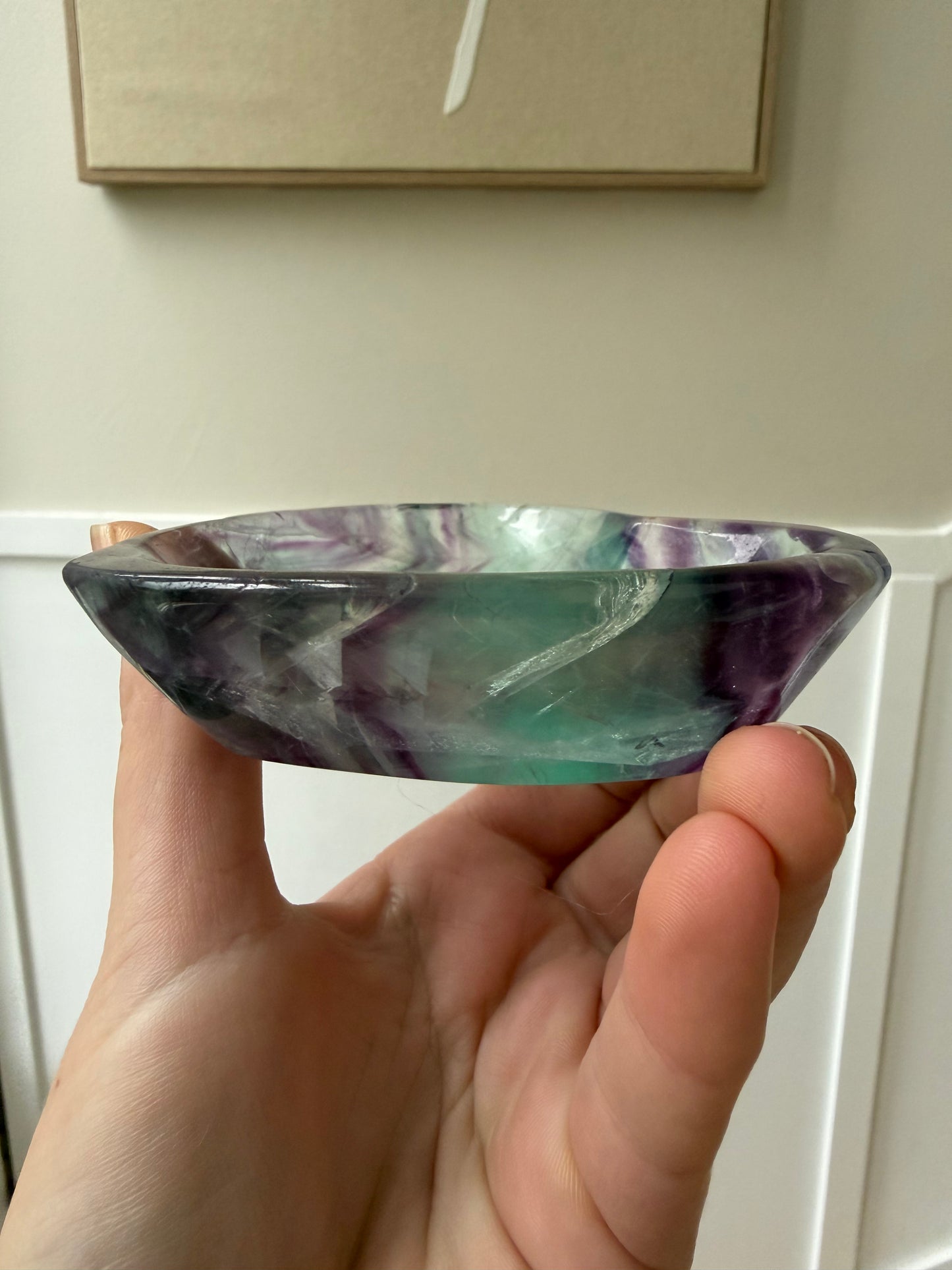Rainbow fluorite bowl (heart)