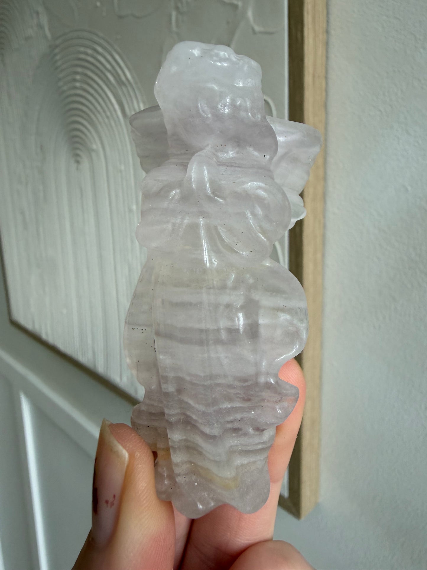 White fluorite (rare) praying angel