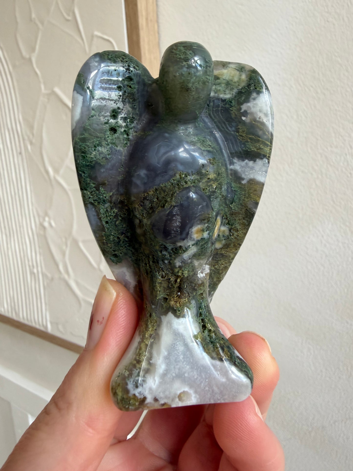 Moss agate angel