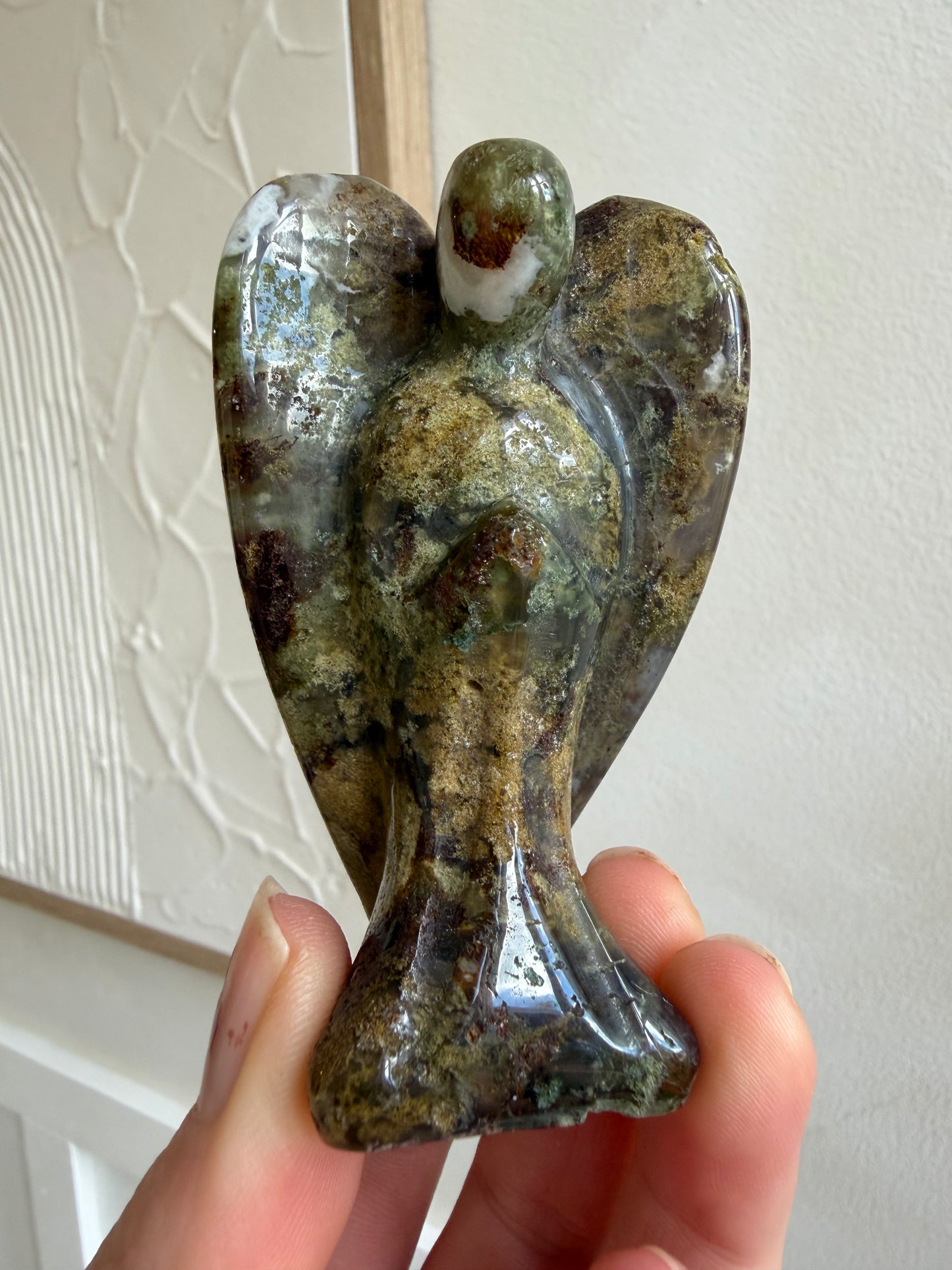 Moss agate angel