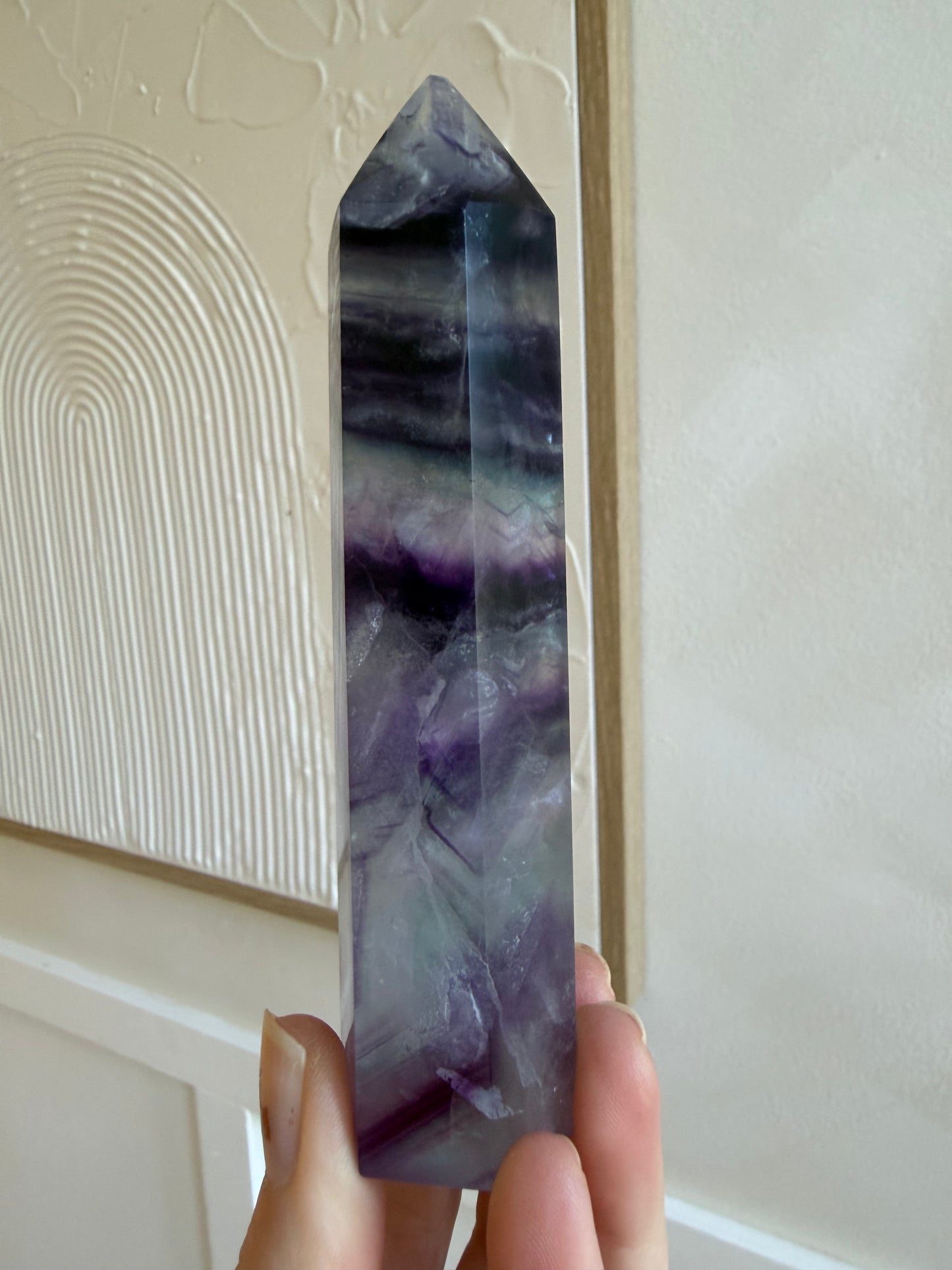 Fluorite tower high quality (imperfect) chipped top