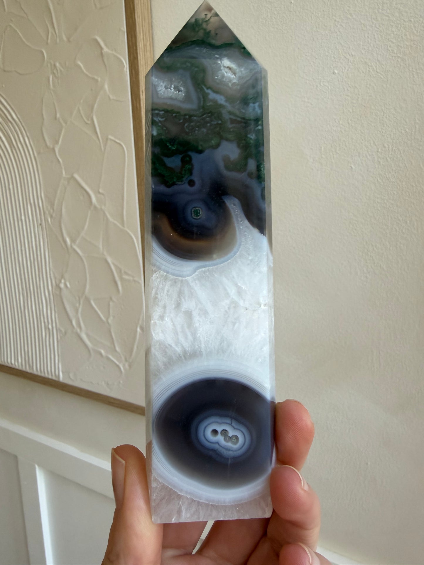 Moss agate tower