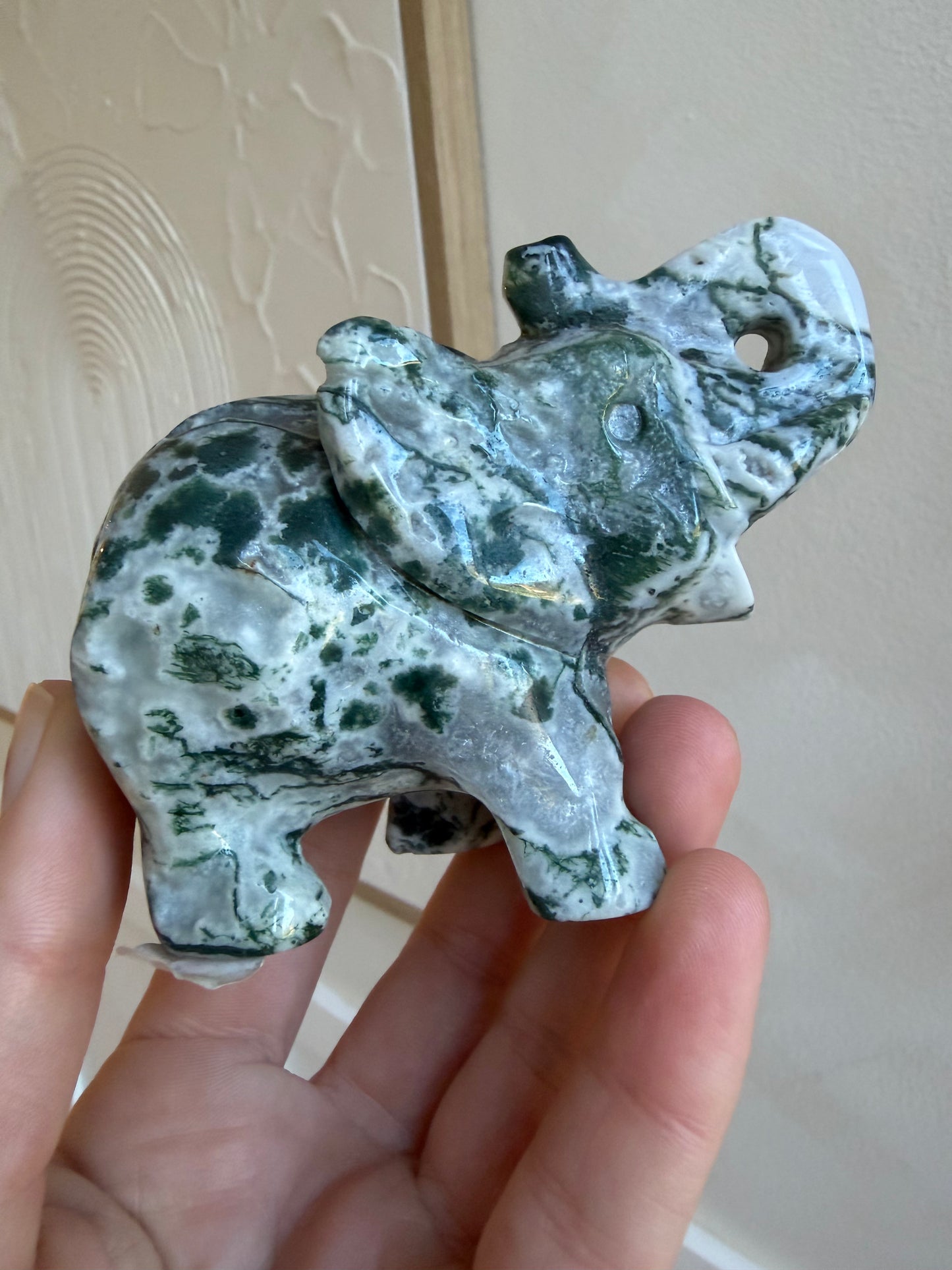 Moss agate Elephant