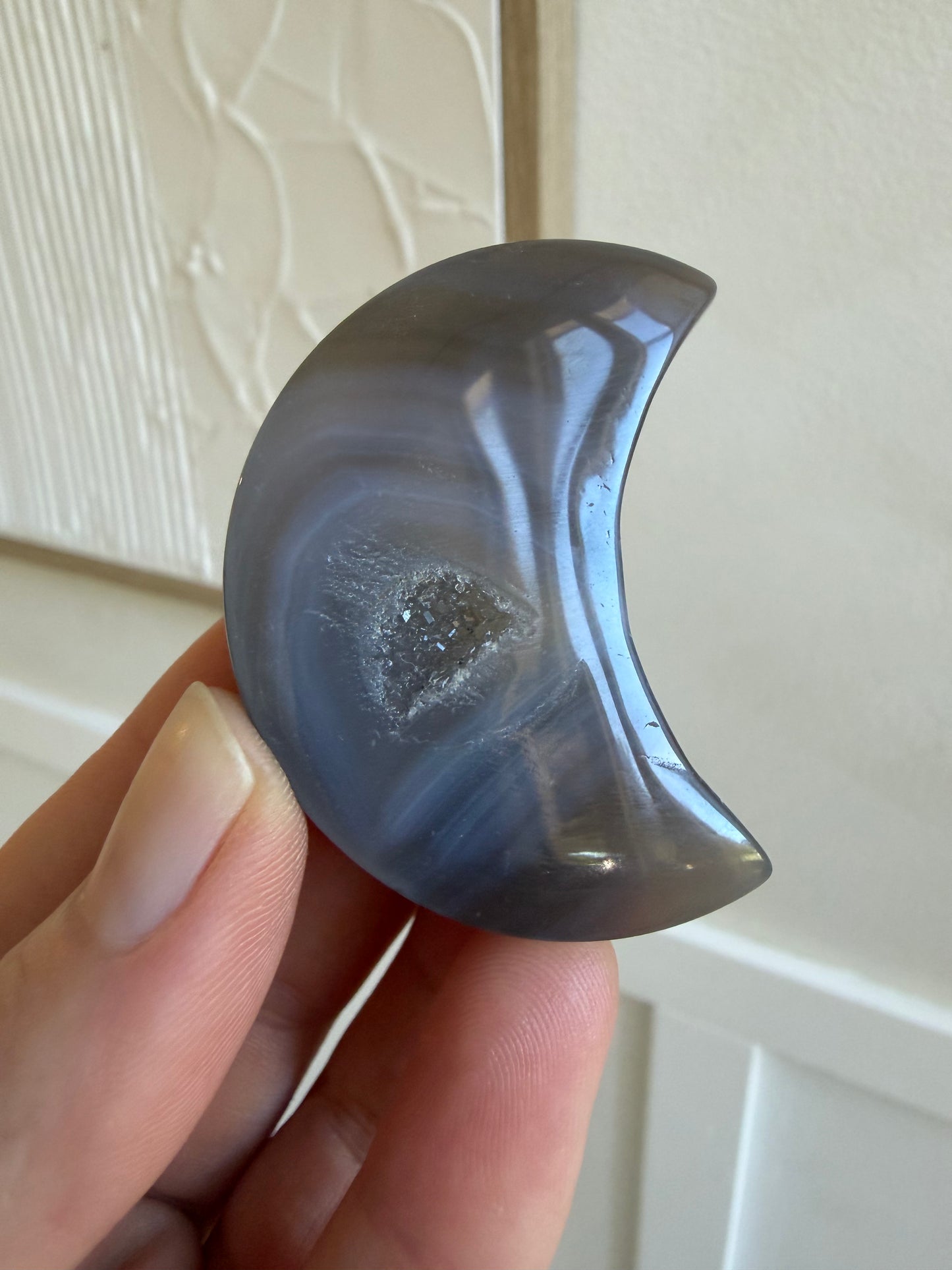 Drusy agate moon