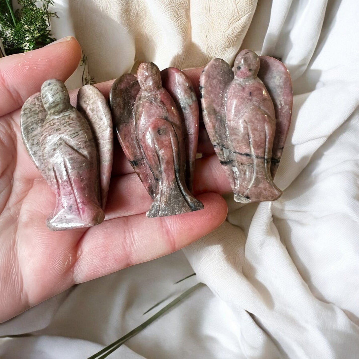 Rhodonite Carving angel intuitively chosen