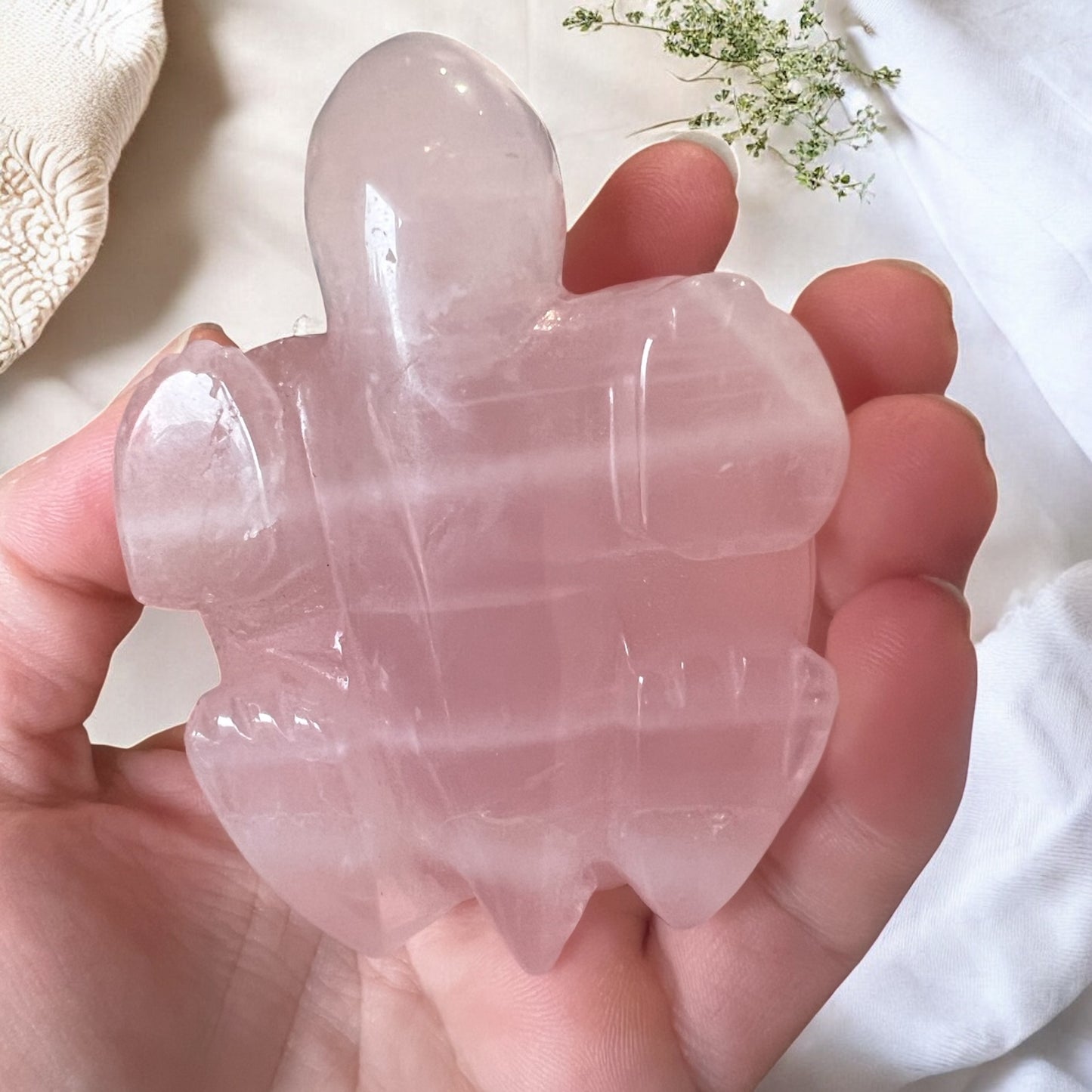 Rose quartz turtle A grade large