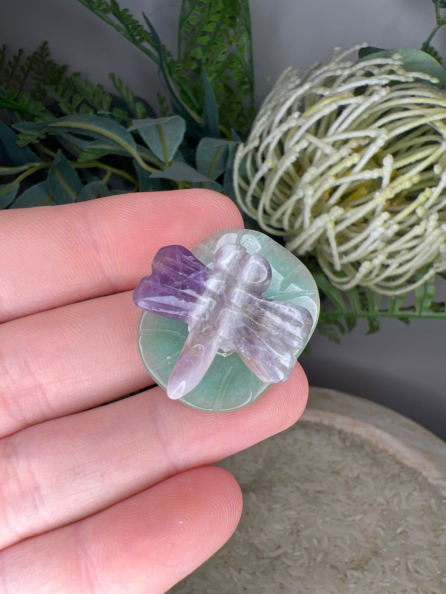 Dream amethyst dragonfly & green adventurine (choose your own)