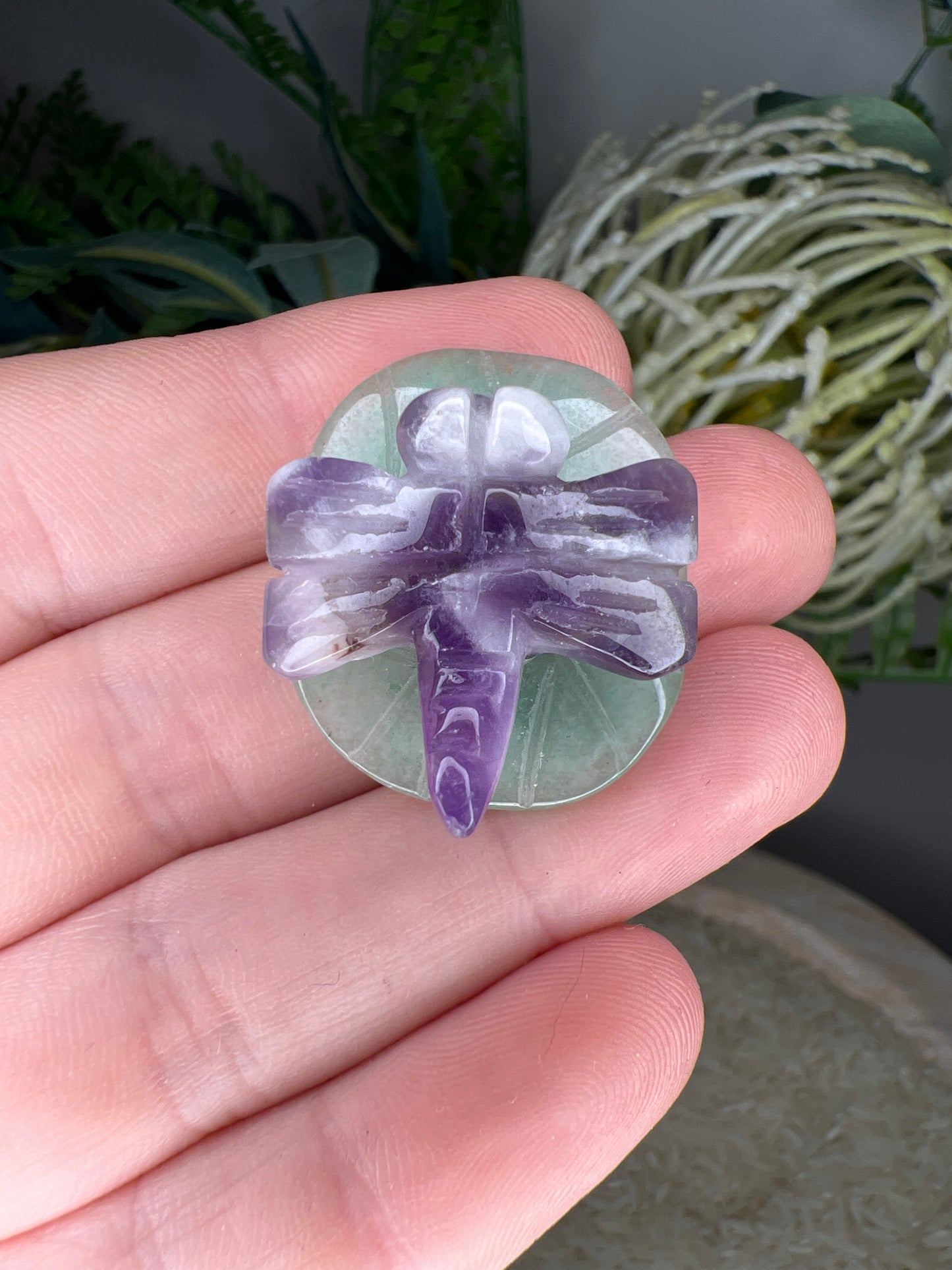 Dream amethyst dragonfly & green adventurine (choose your own)