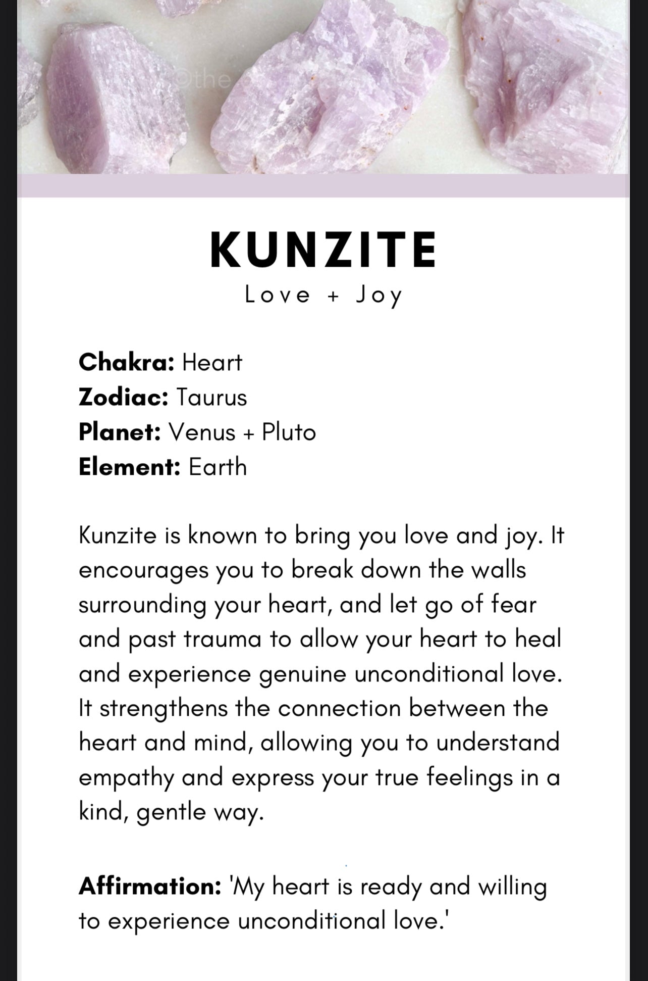 Kunzite (not for sale reference only)