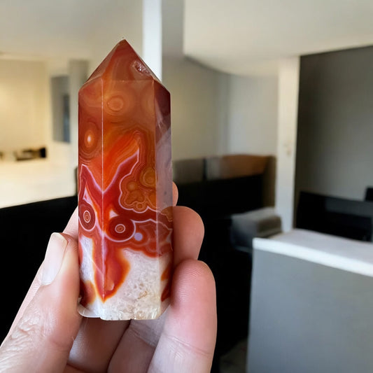 Banded carnelian tower M