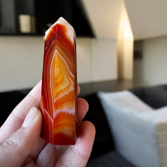 Banded carnelian tower O